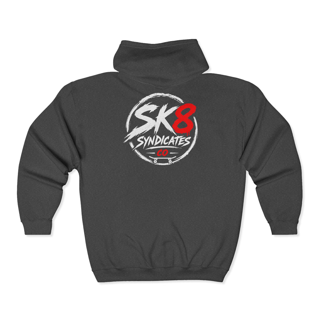Mens SK8 Syndicates Co Full Zip Hooded Sweatshirt