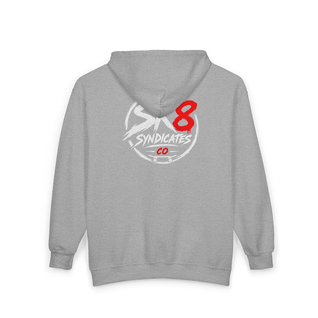 Mens SK8 Syndicates Co Full Zip Hooded Sweatshirt